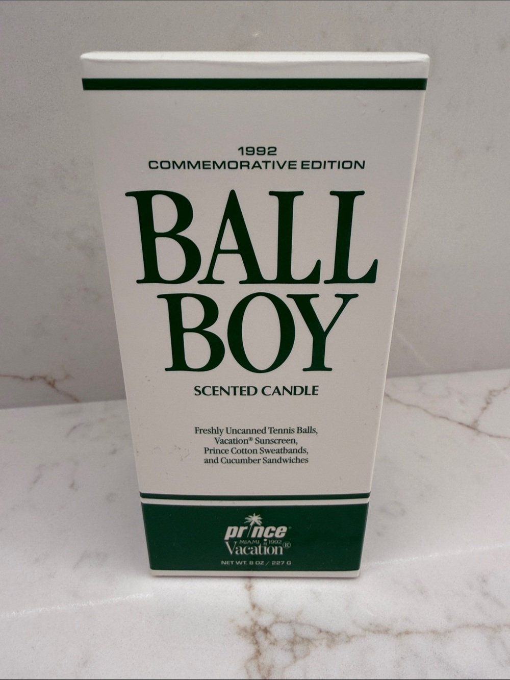Prince Ball Boy Scented Candle - White and Green